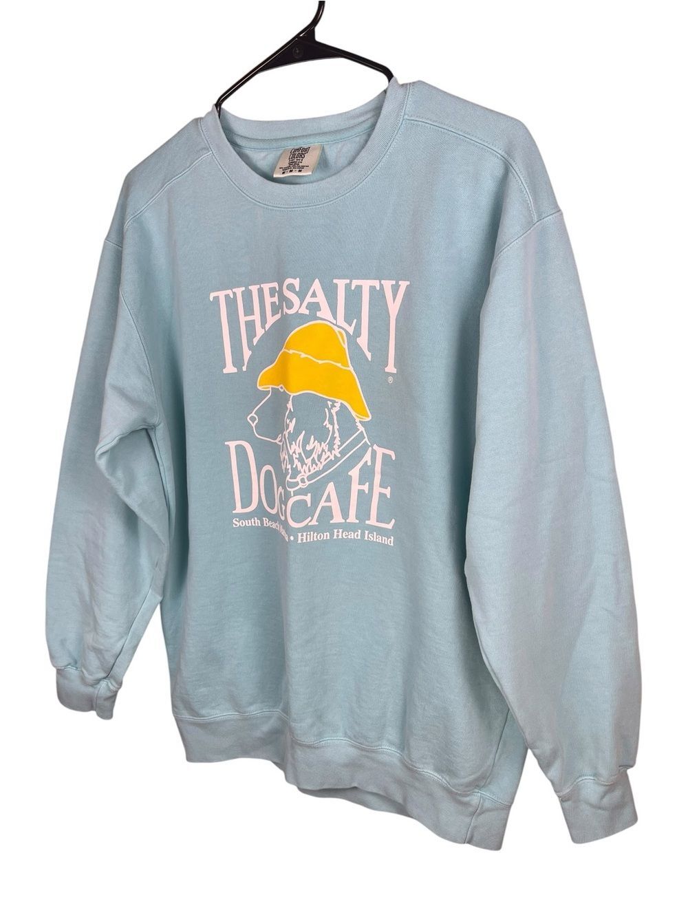 Comfort Colors The Salty Dog Cafe Chalky Mint Cotton Sweatshirt Medium - Picture 2 of 6